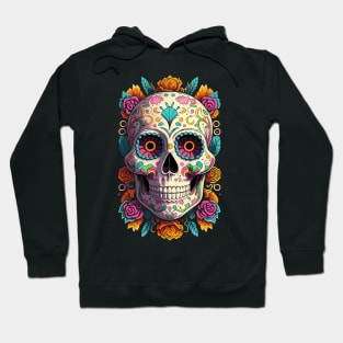 Dia De Los Muertos, Retro Sugar Skull Design Hoodie